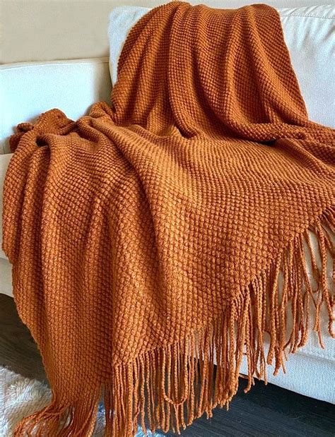 burnt orange chunky knit blanket|dunelm burnt orange throw.